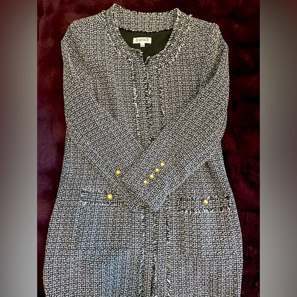 Nanette Lepore Frayed Tweed Jacket - Size L - Picture 1 of 9